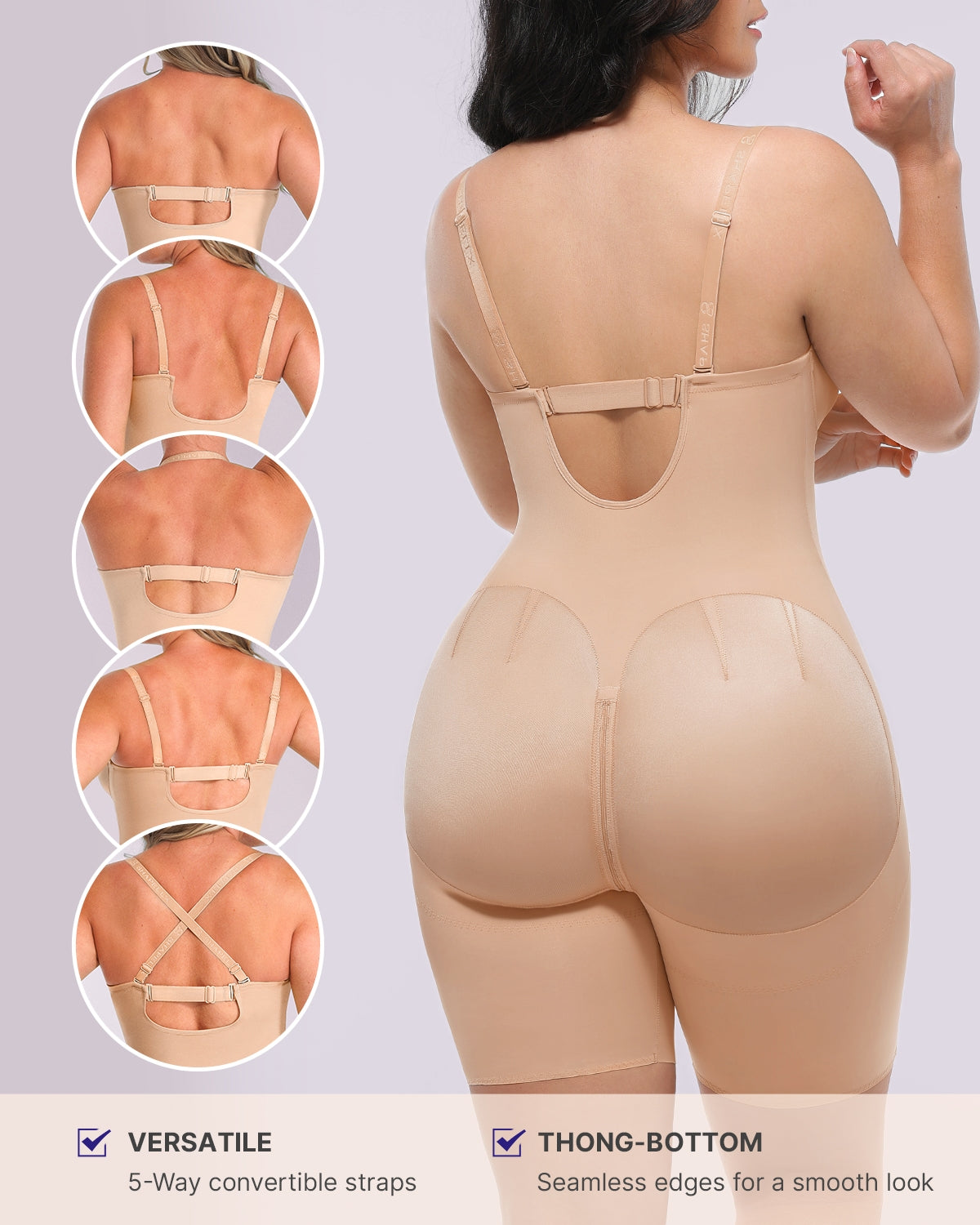 Bare Essentials™ AirSlim® Strapless Mid Thigh Bodysuit、mySite、bengalsvssteelers