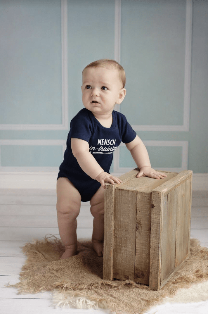 Mensch-in-Training Navy Blue Onesie、mySite、topwebapps