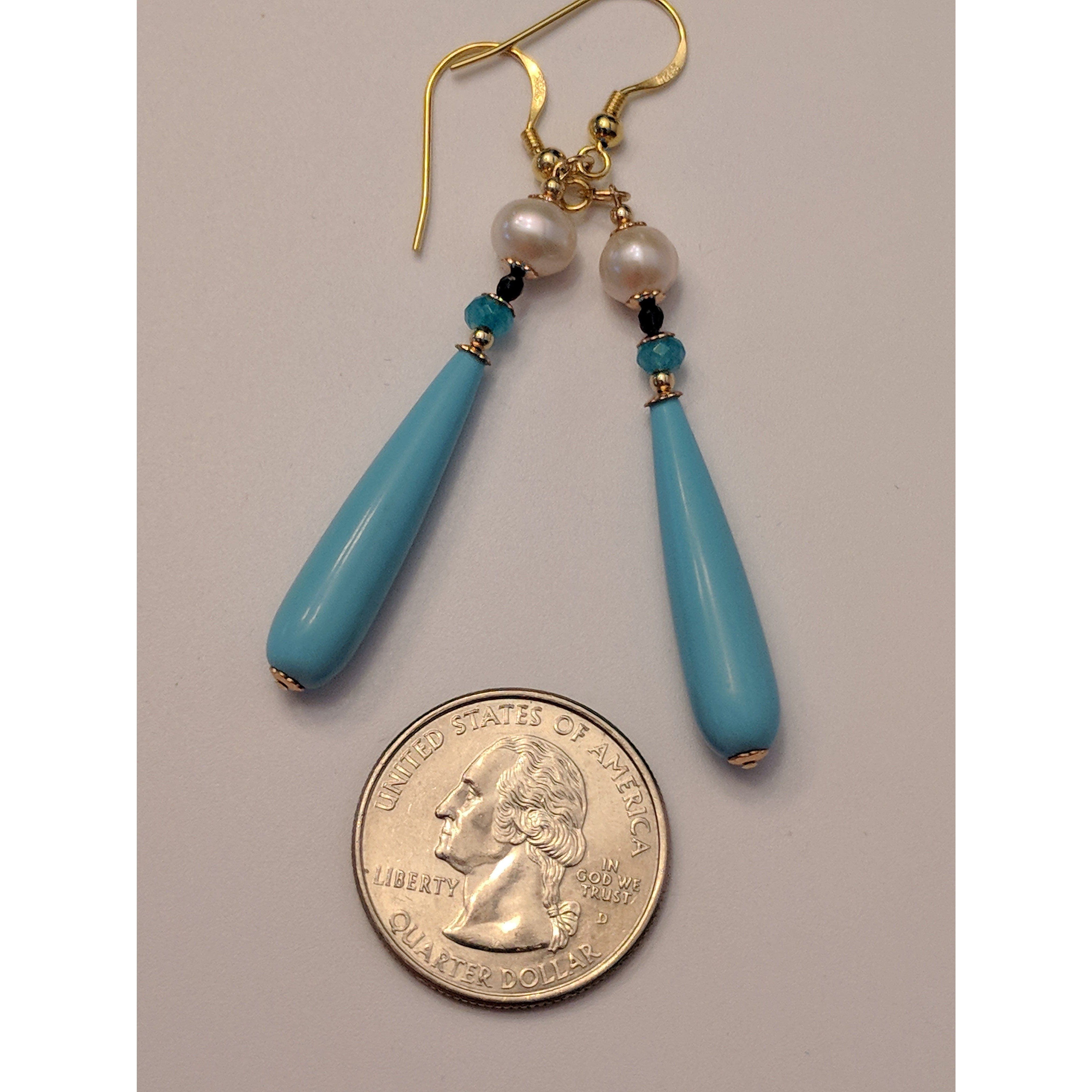 REGENZ Gemstone Earrings-Jade, Turquoise, Coral, Citrine, Pearls, Lapis HANDMADE with Love!、mySite、g9winljtr