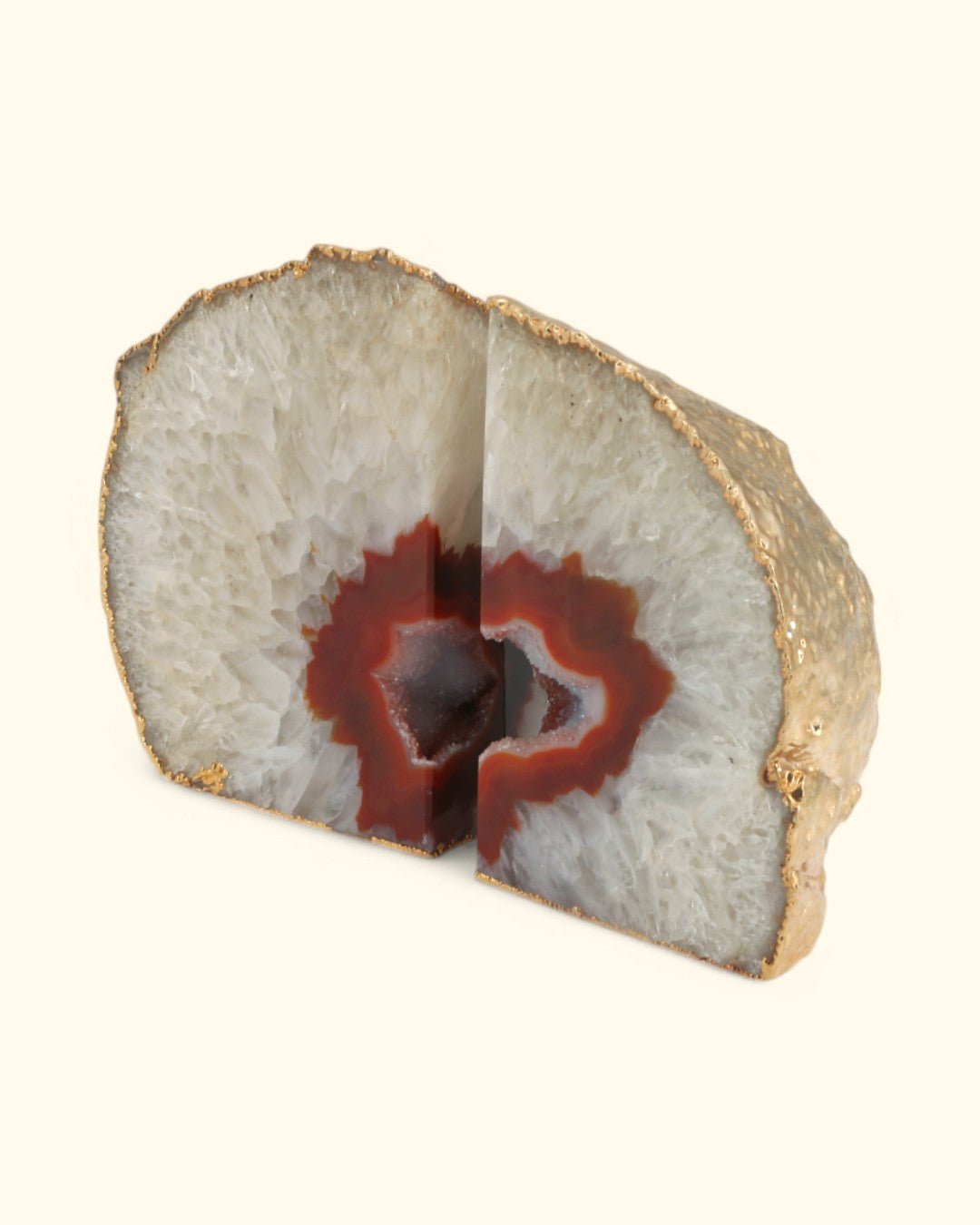 Gilded Red Agate Gemstone Geode Bookends、mySite、topwebapps
