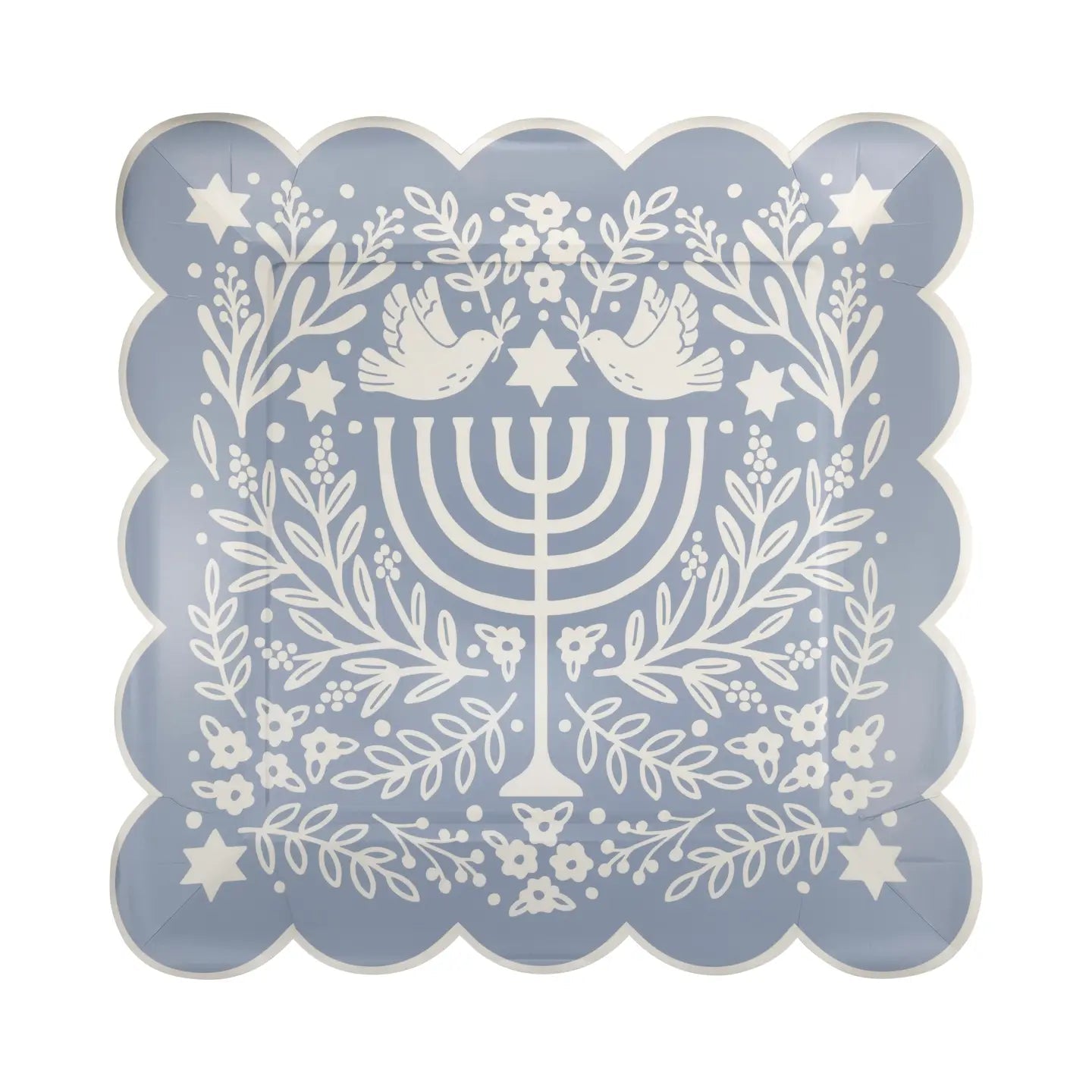  Floral Menorah Paper Plates、mySite、elrpsem3k