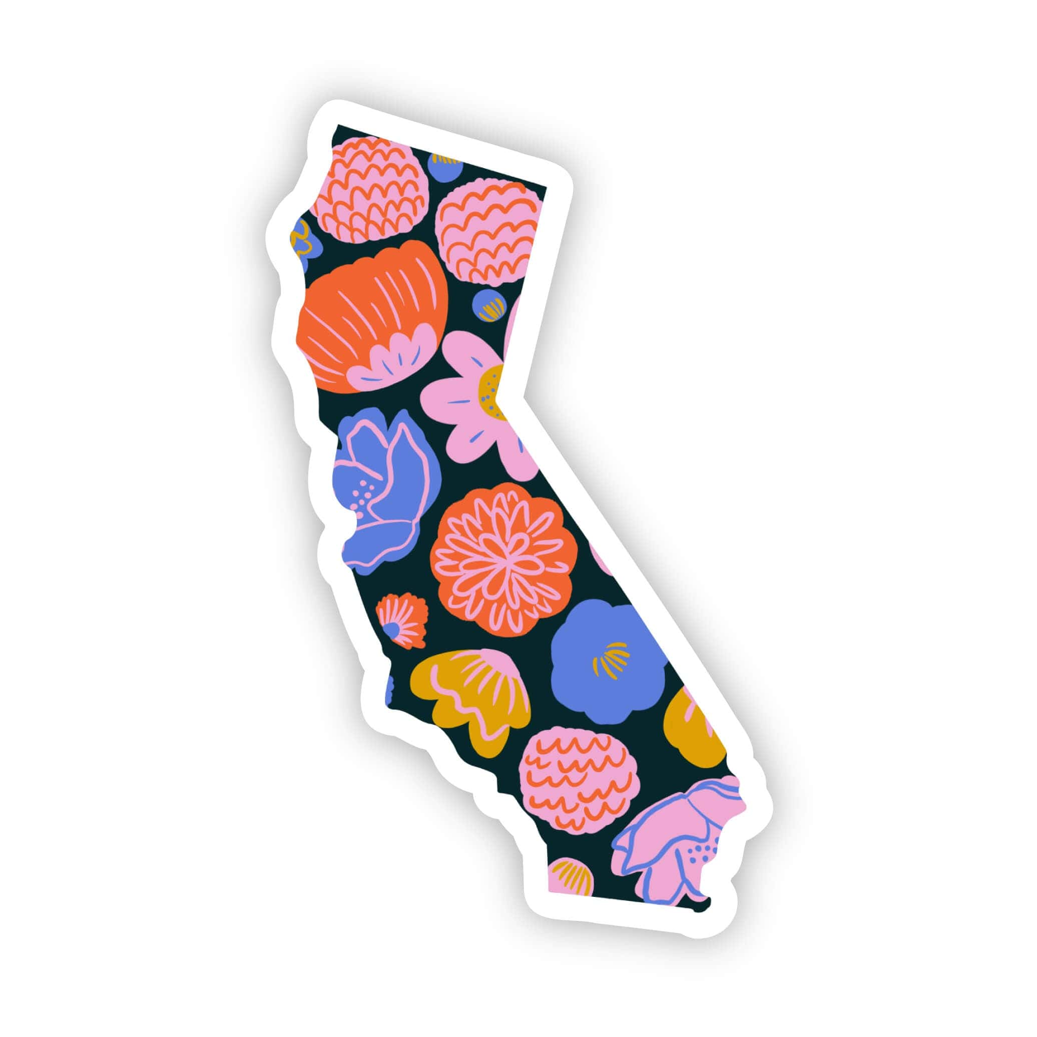  California Sticker - Colorful Flower、mySite、ghnorth