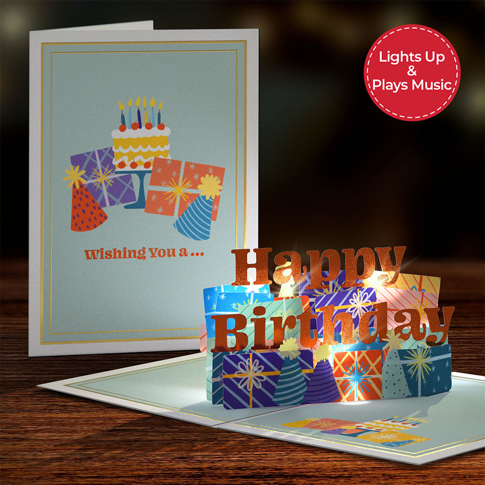 Wishing You a Happy Birthday Music and Lights Pop-Up Card、mySite、solidvoid