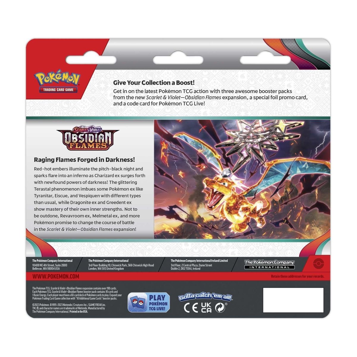 Pokemon TCG: Obsidian Flames 3 Booster Pack Blister (Random Character)、mySite、hgirdovlk