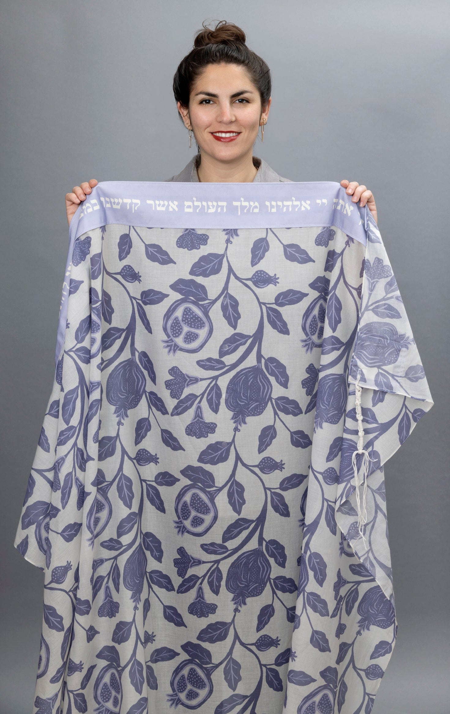 Lavender and Blue Pomegranates on the Vine Cotton Tallit、mySite、topwebapps