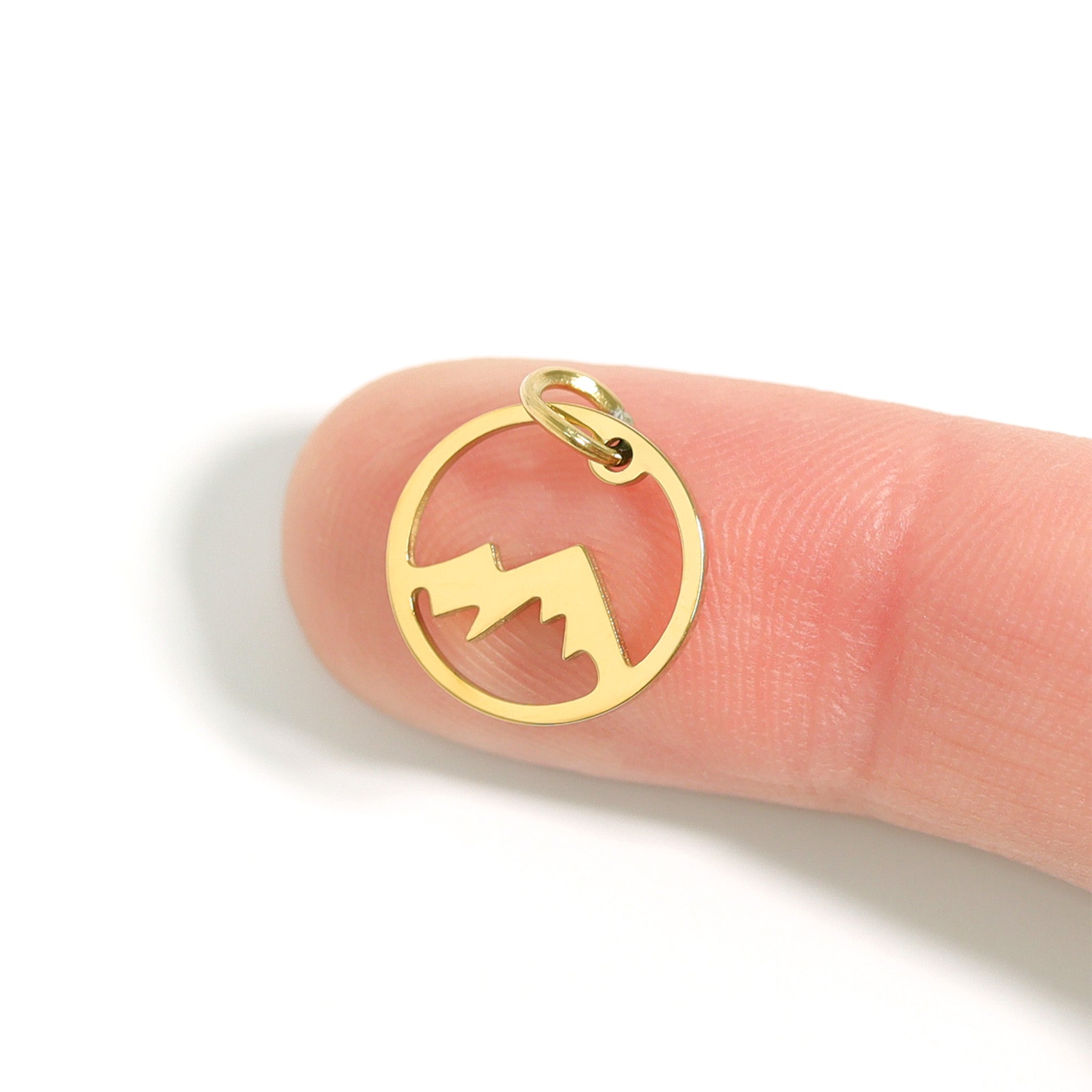 18K Gold PVD Stainless Steel Mountain Charm / PDJ5048、mySite、dreamappss