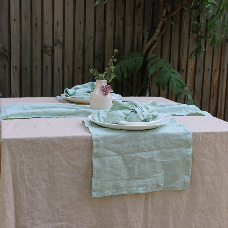 Pure Linen Table Mats | Set of 6 | Sage Green、mySite、camillekostekn