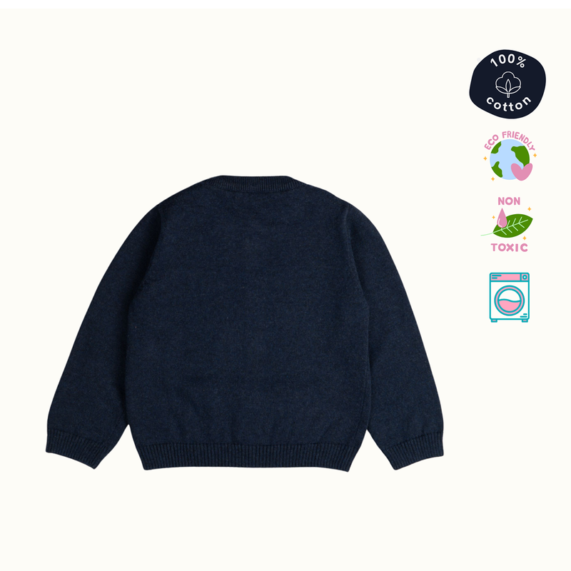 Cotton Sweater, Lower & Cap Set | Secret Santa Printed | Navy Blue & Red | Set of 3、mySite、camillekostekn