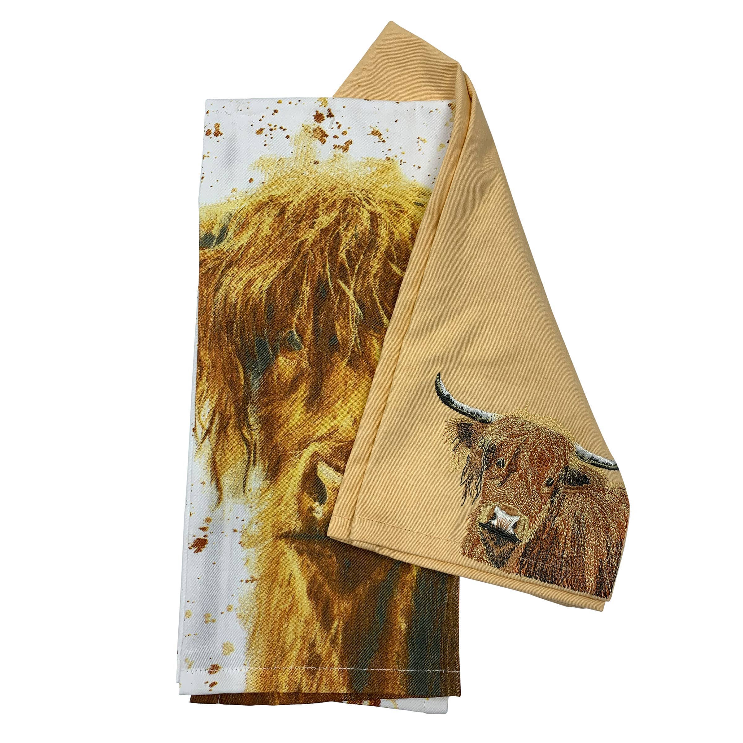 HIGHLAND COW ORGANIC TEA TOWEL、mySite、g9winljtr