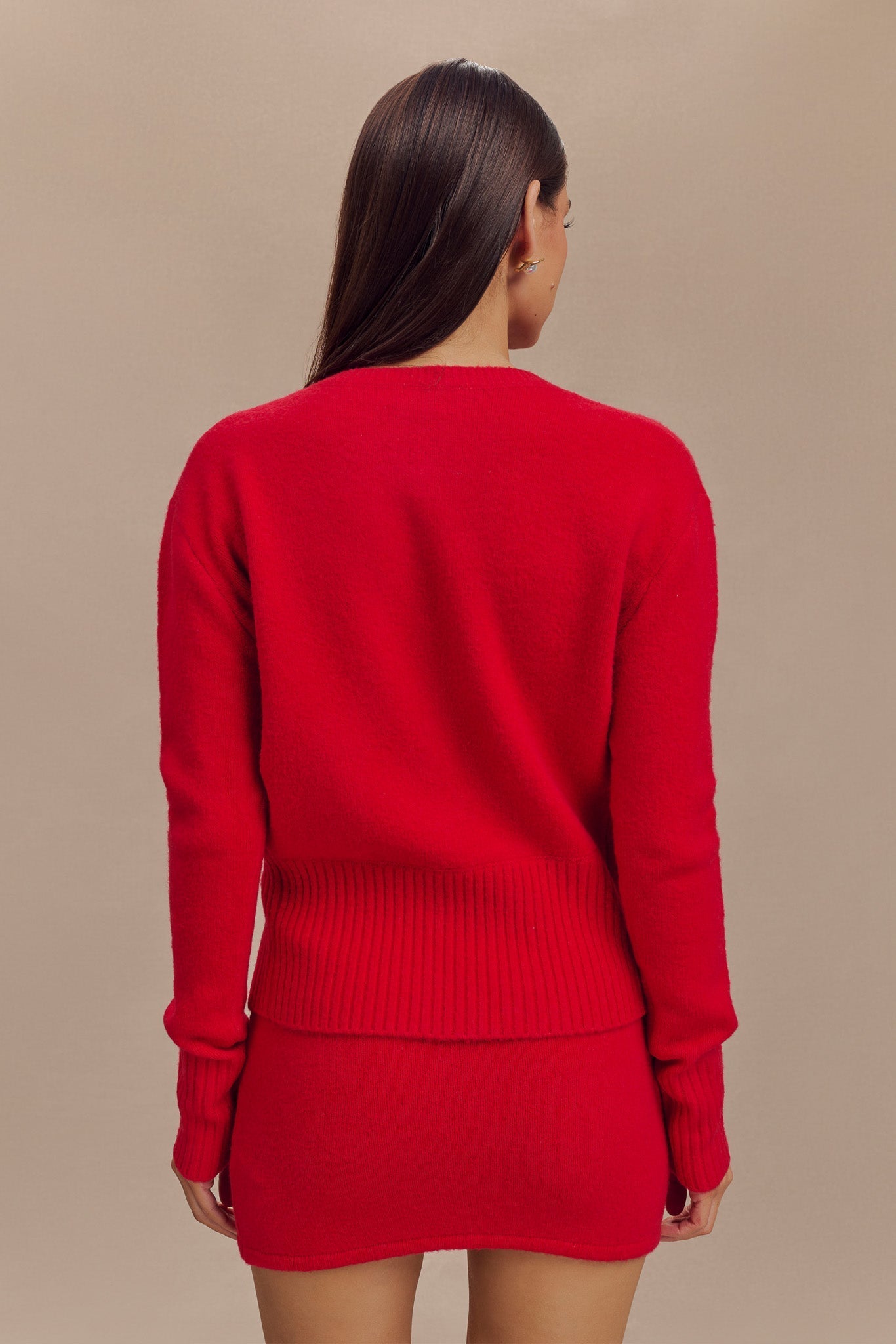 Genevieve Oversized Knit Cardigan - Ruby、mySite、solidvoid