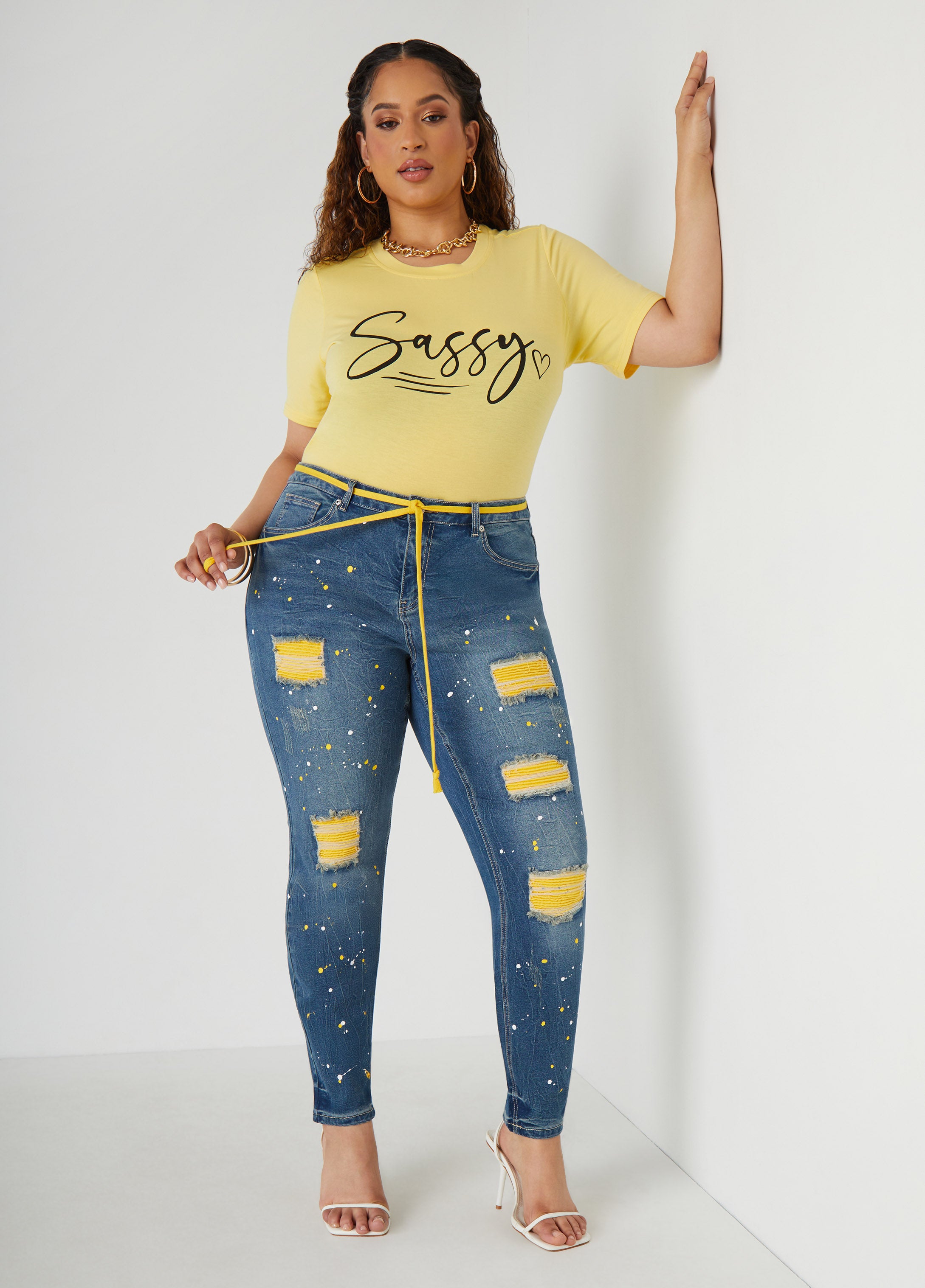 Cutout Ribbed Paneled Skinny Jeans、mySite、bengalsvssteelers