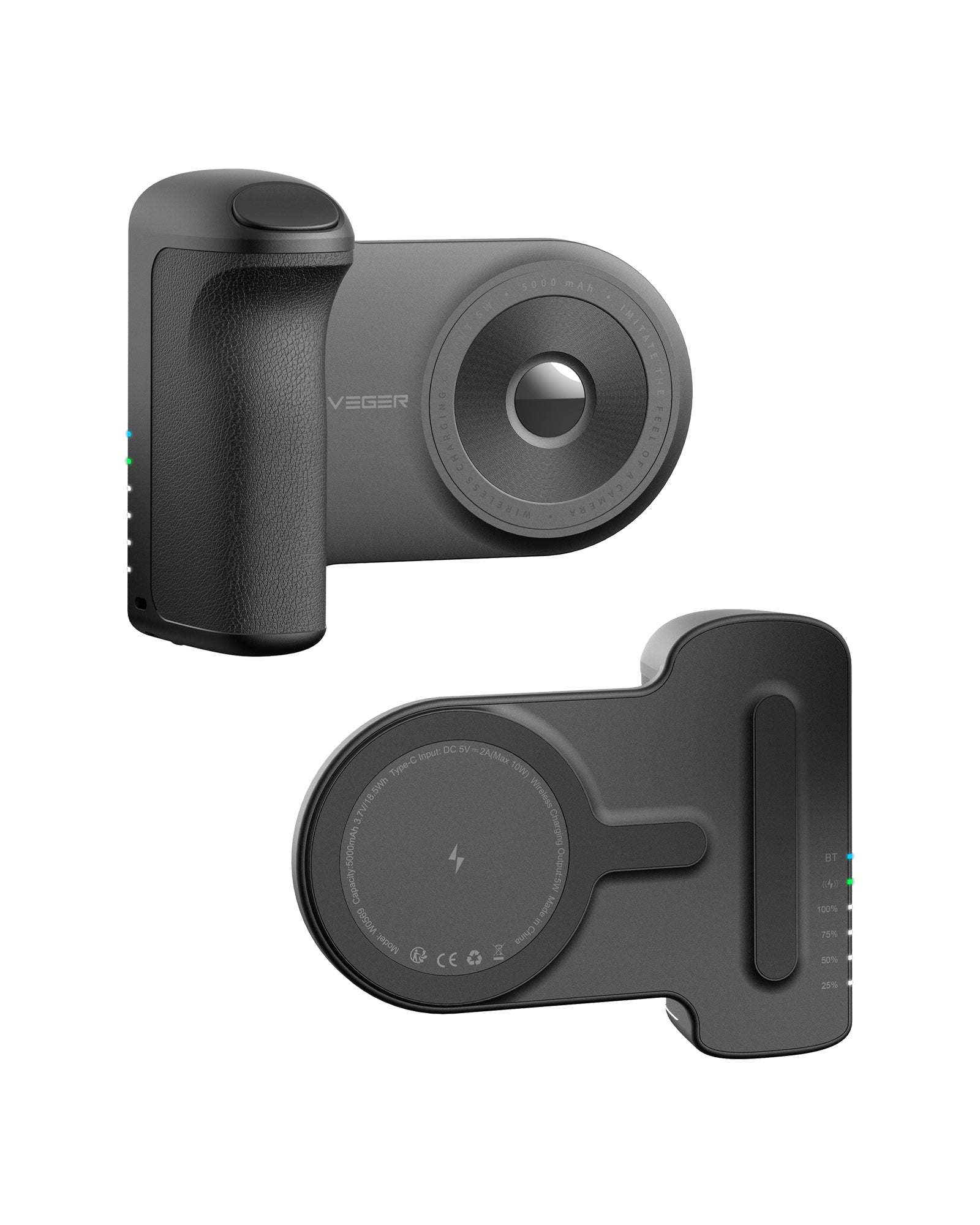 SnapCam 5000mAh Wireless Charging Power Bank with Bluetooth Camera Controller、mySite、fannypackpong