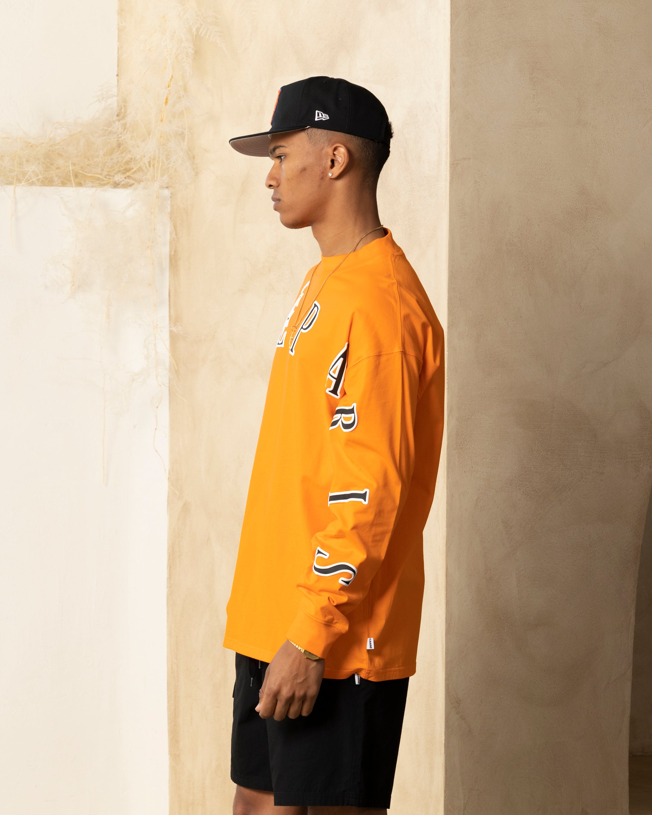 Carre Global Oversized Long Sleeve T-Shirt Orange、mySite、zt4zffjzw