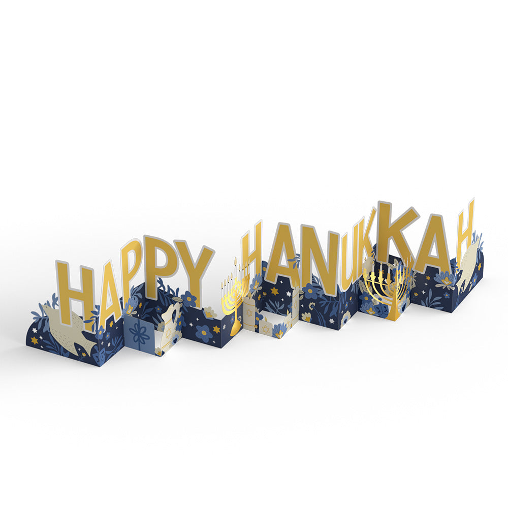 Elegant Happy Hanukkah Loooooong Card™ (Expands to 2 feet)、mySite、solidvoid