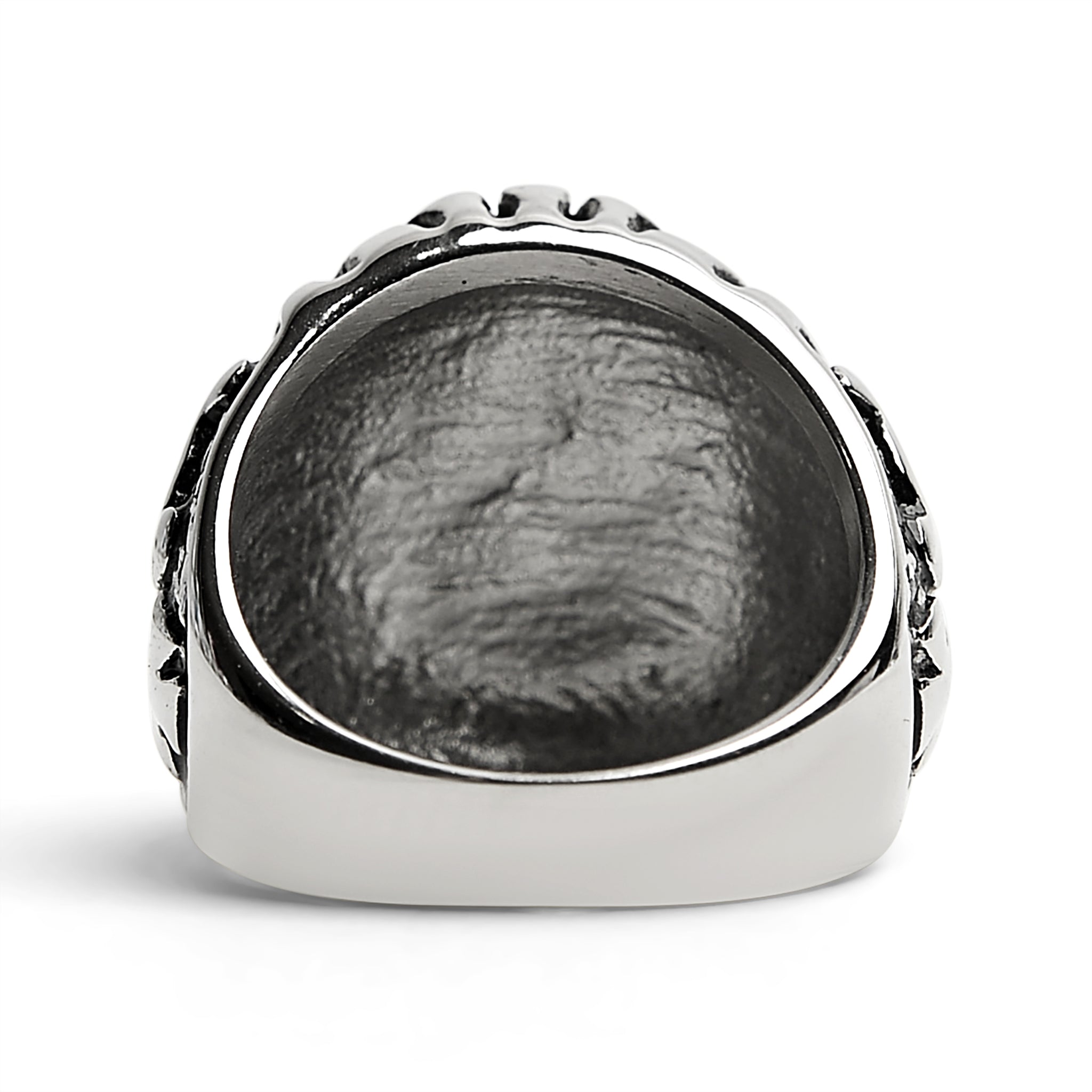 Polished Skull And Crossbones With Ocean Pattern Stainless Steel Ring / SCR1001、mySite、dreamappss