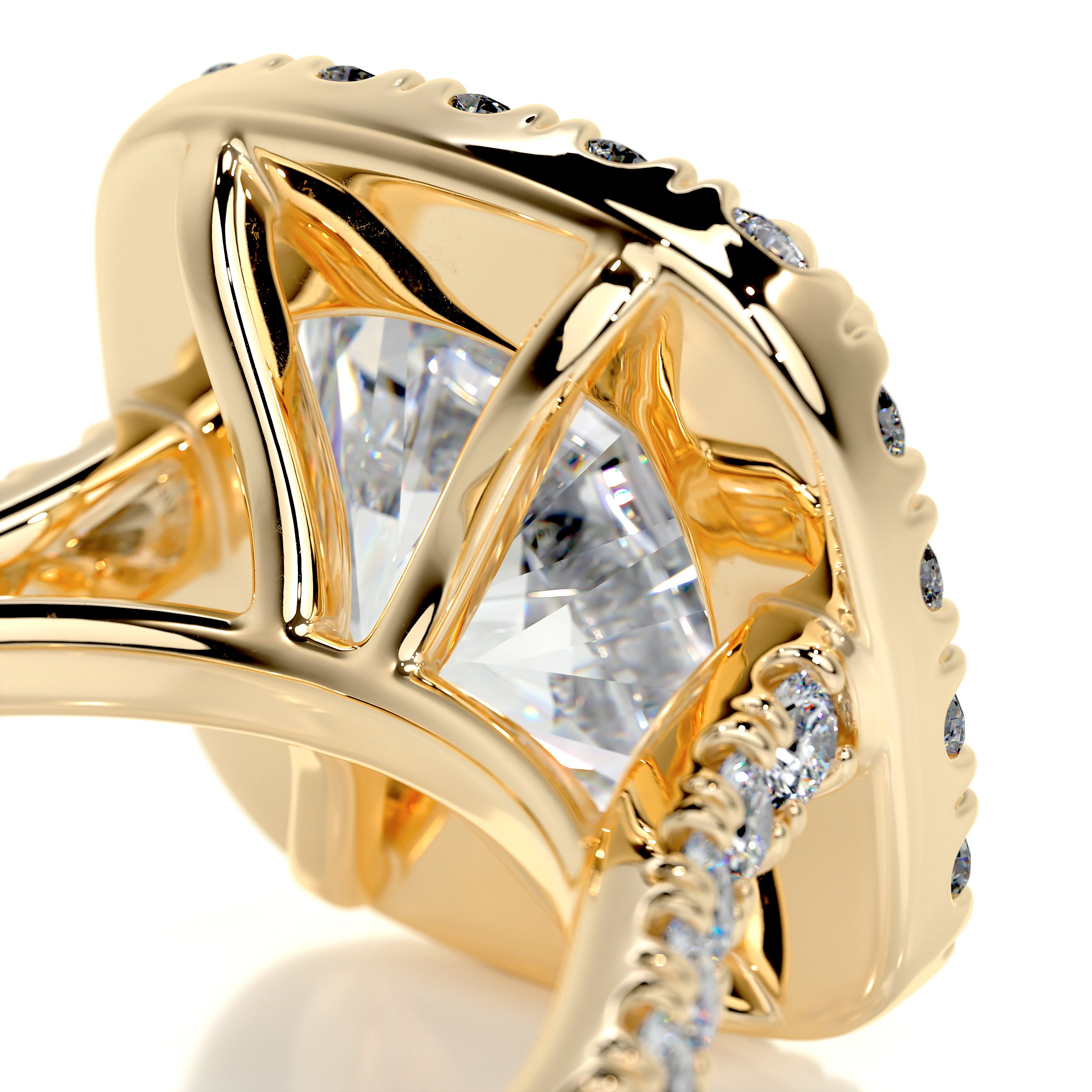 Jacqueline Moissanite & Diamond Ring -18K Yellow Gold、mySite、hinf8tx79