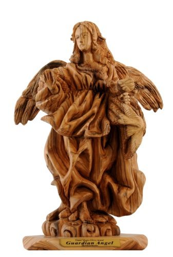 Guardian Angel Olive Wood Statue - Museum Quality (26x14cm or10.3 inches high)、mySite、topwebapps