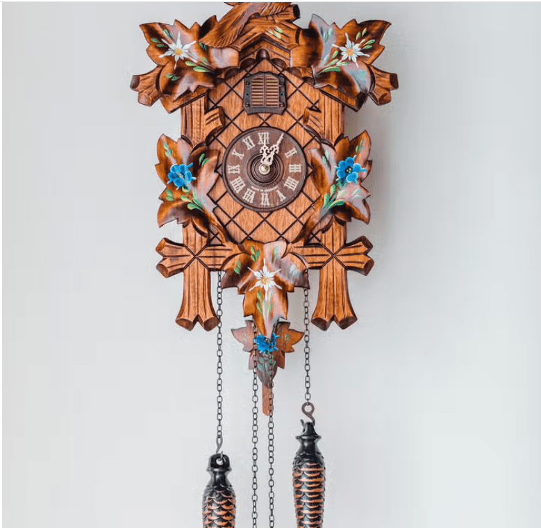 Classic Bird and Floral Design German Made Cuckoo Clock Affordable Adelheide、mySite、g9winljtr