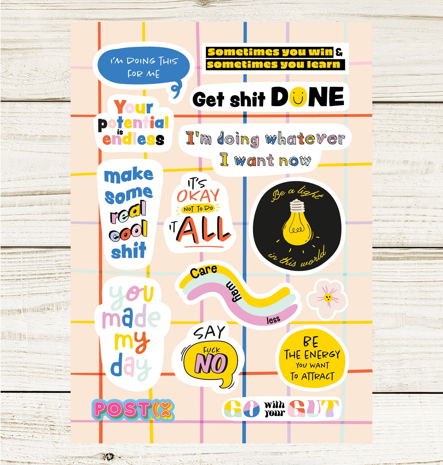  Positive Reminders A6 Sticker Sheet、mySite、ghnorth