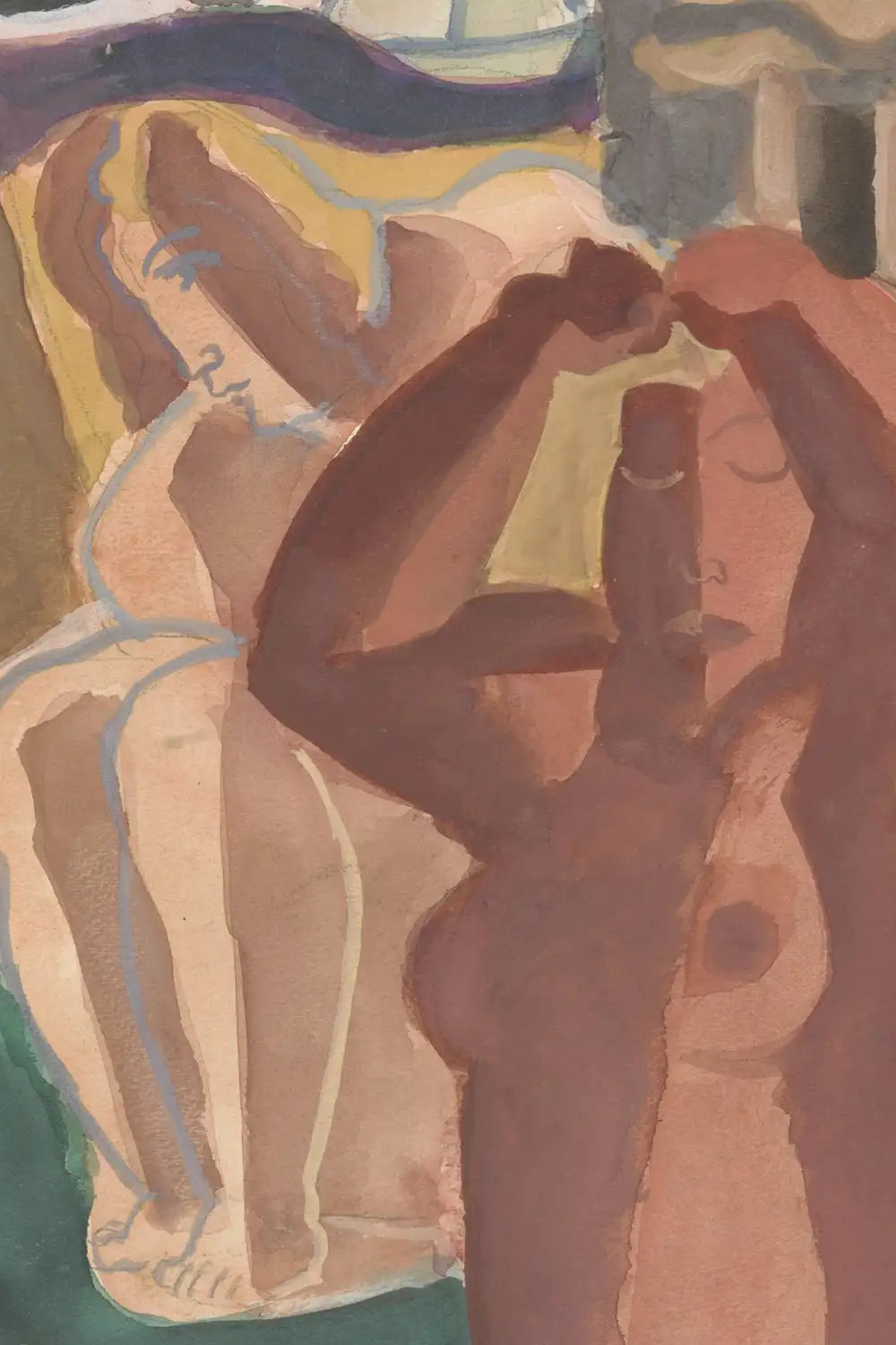 Two Bathing Women Earth Tone Vintage Leo Gestel Art Print、mySite、gigharbornorthrealestate