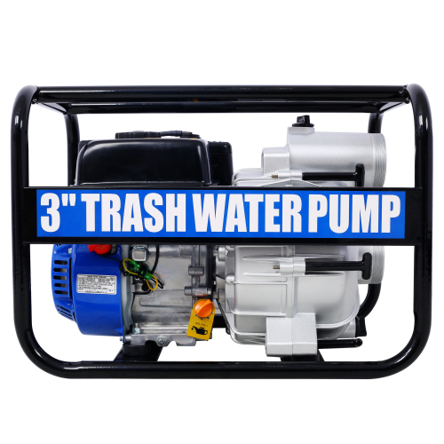 Semi Trash Pump 3 inch, 209cc 7HP 4 stroke OHV ENGINE, Gas Powered Semi Trash Water Pump 50 ft Discharge Hose, 12 ft Suction Hose with Complete Fittings,EPA compliant、、eastwooduniform