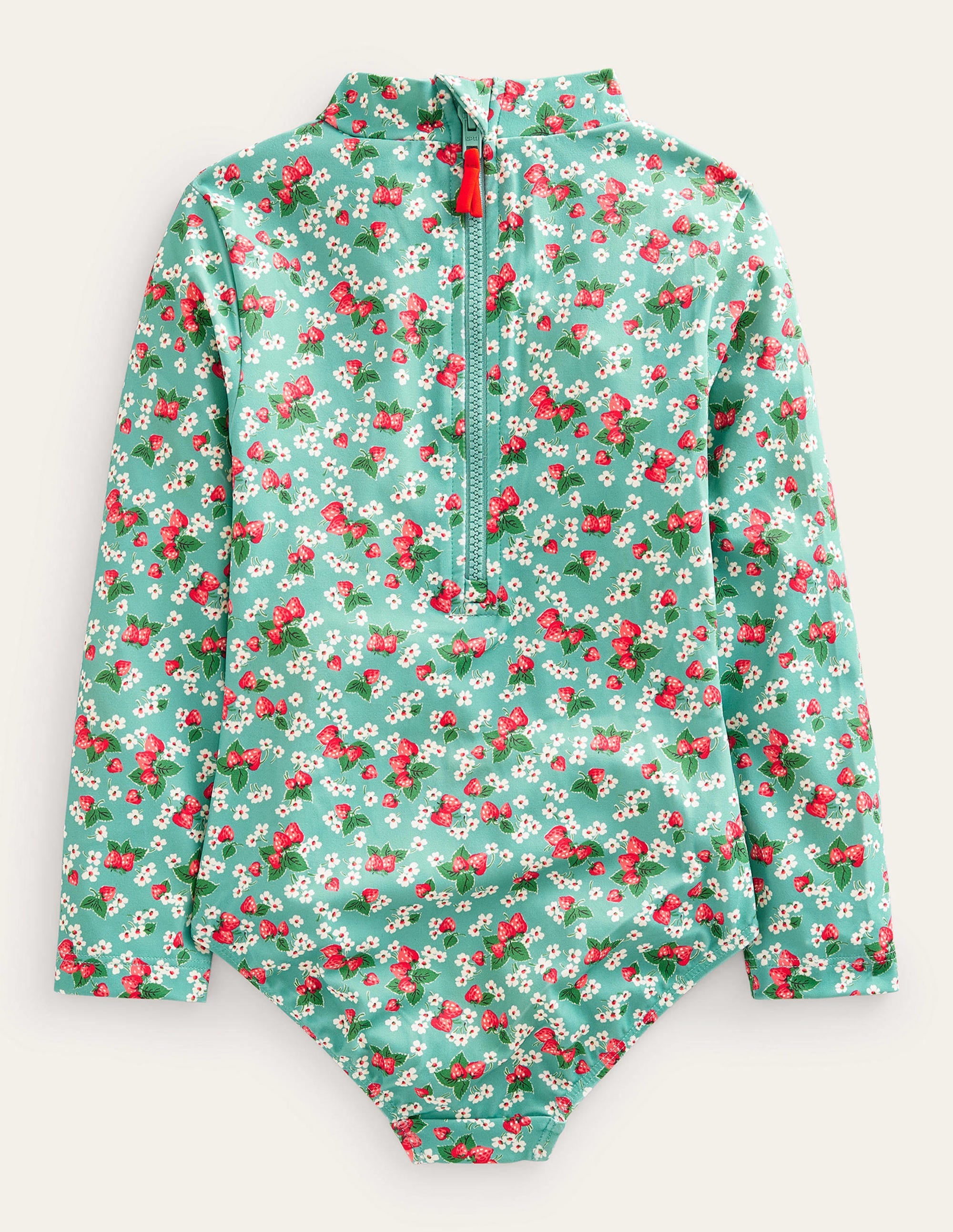  Long Sleeve Print Swimsuit-Aqua Sea Strawberry Ditsy、mySite、ashleygrahame