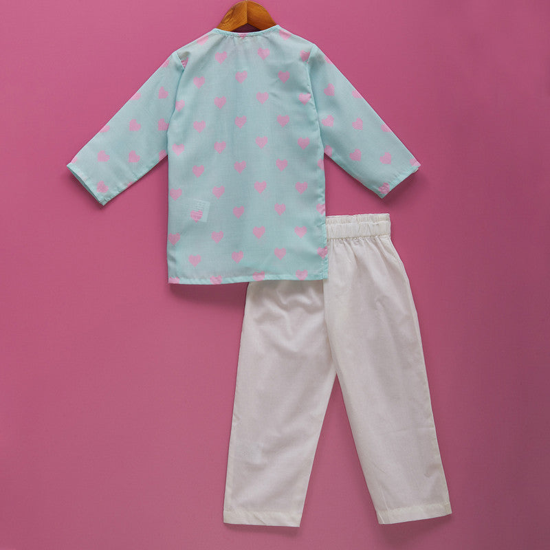 Cotton Pyjama Set | Heart Printed | Mint Green、mySite、camillekostekn