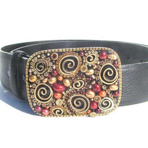 Michal Golan Fresh Water Pearls and Swarovski Crystal Belt Buckle、mySite、topwebapps