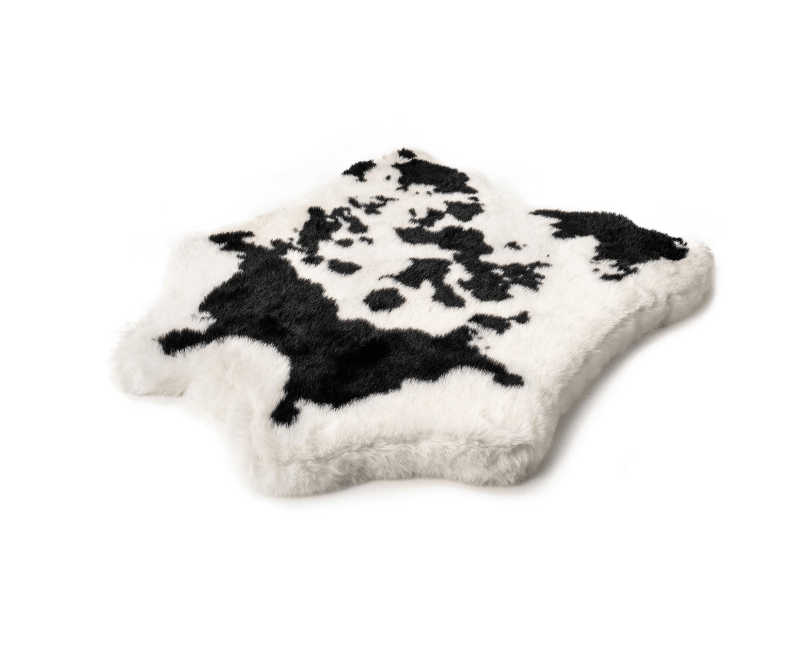 PupRug™ Animal Print Memory Foam Dog Bed Cover - Black Faux Cowhide (Bed Not Included)、mySite、solidvoid