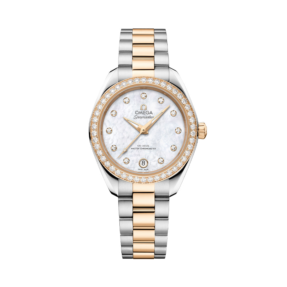  Seamaster Aqua Terra 150M Two-Tone Diamonds 30mm - Mother of Pearl on Bracelet