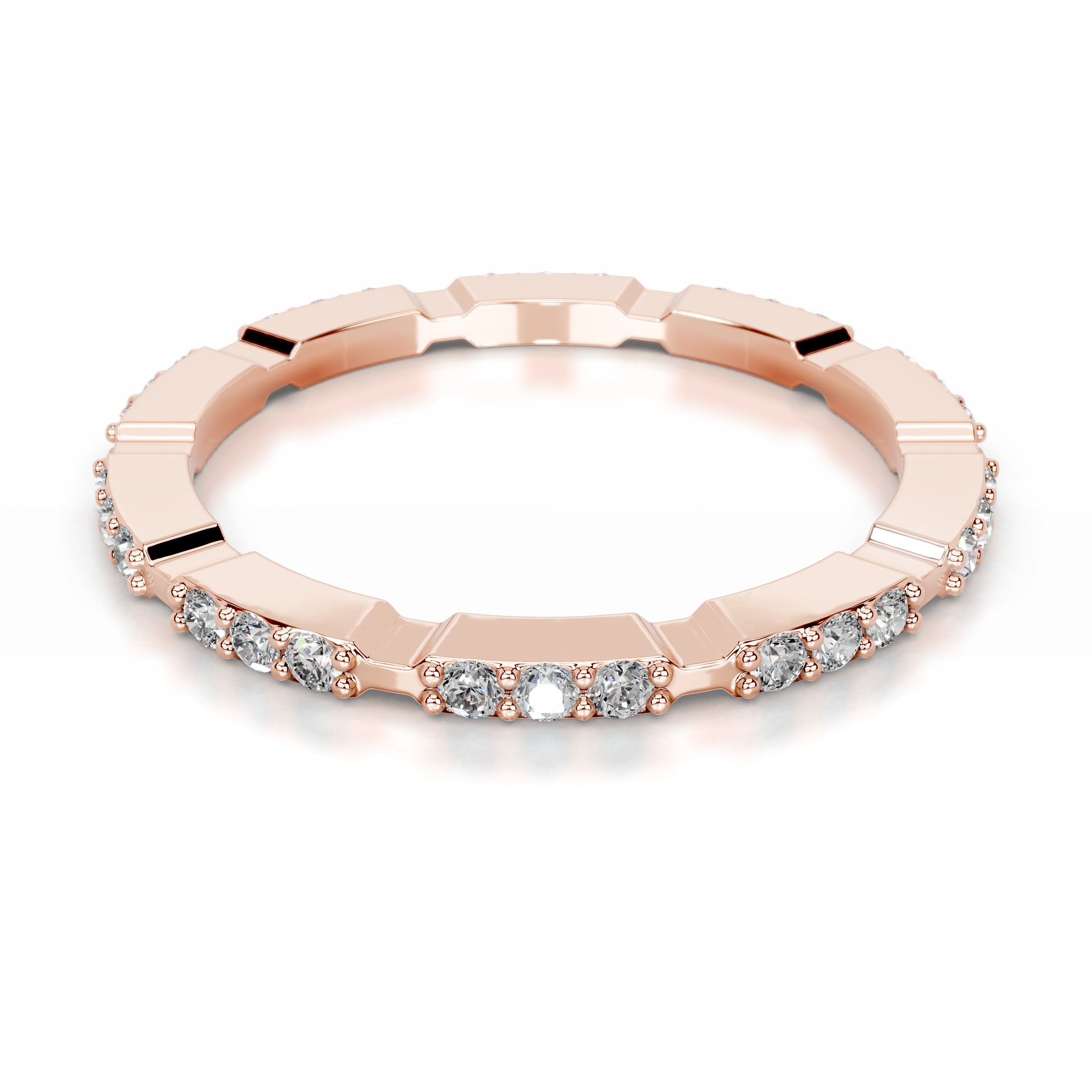 Octavia Lab Grown Diamond Wedding band - 14K Rose Gold、mySite、hinf8tx79