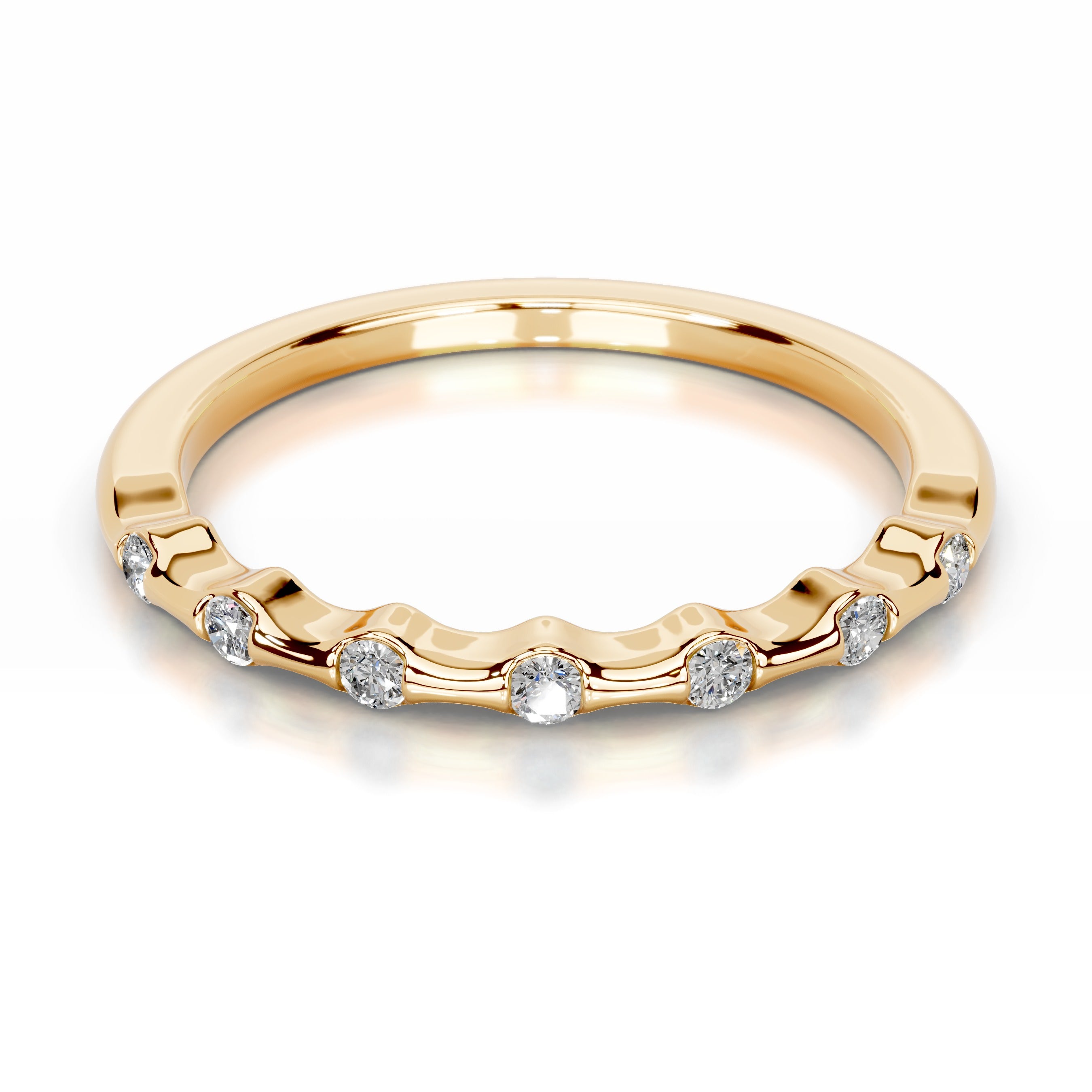 Sunny Lab Grown Diamond Wedding band - 18K Yellow Gold、mySite、hinf8tx79