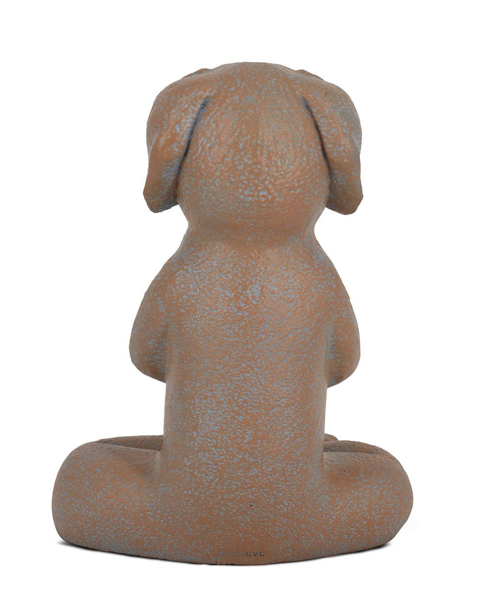Namaste Dog Statue, Terra Cotta Finish、mySite、topwebapps