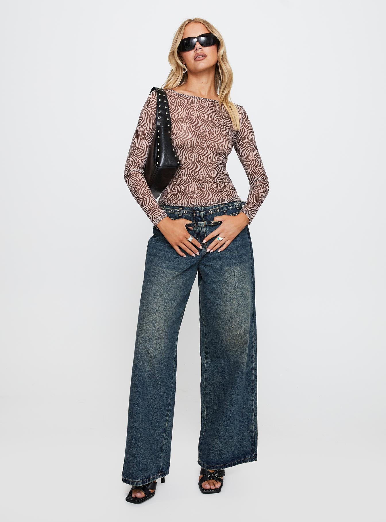 Believe Me Long Sleeve Top Zebra、mySite、solidvoid