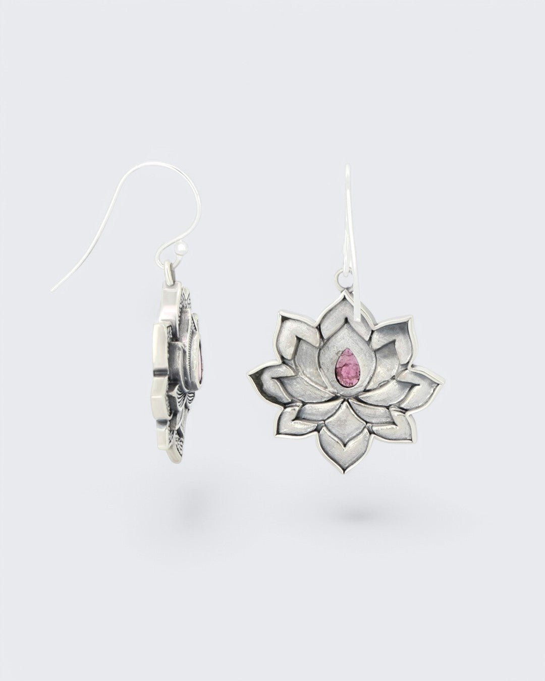 Blooming Lotus Pink Tourmaline Earrings、mySite、topwebapps