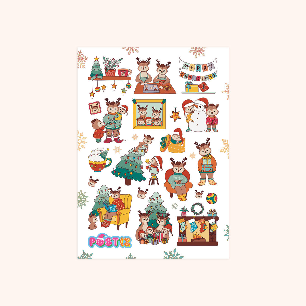  Deer Family & Friends A6 Sticker Sheet、mySite、ghnorth