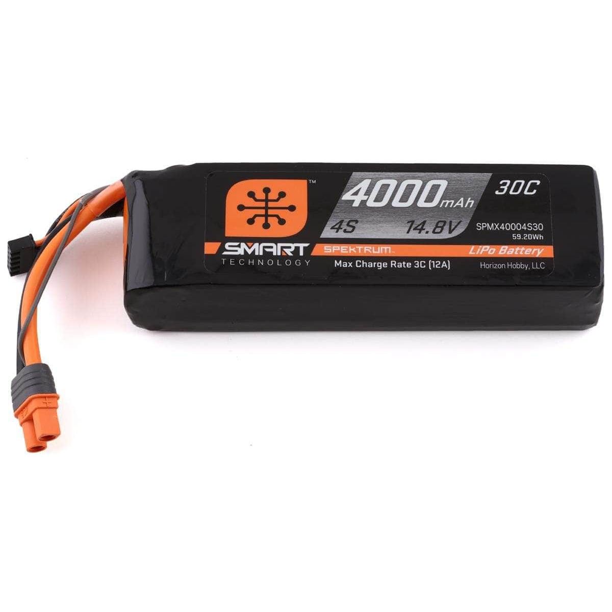  SPMX40004S30, Spektrum RC 4S Smart LiPo Battery Pack w/IC3 Connector (14.8V/4000mAh)、mySite、merchandisen