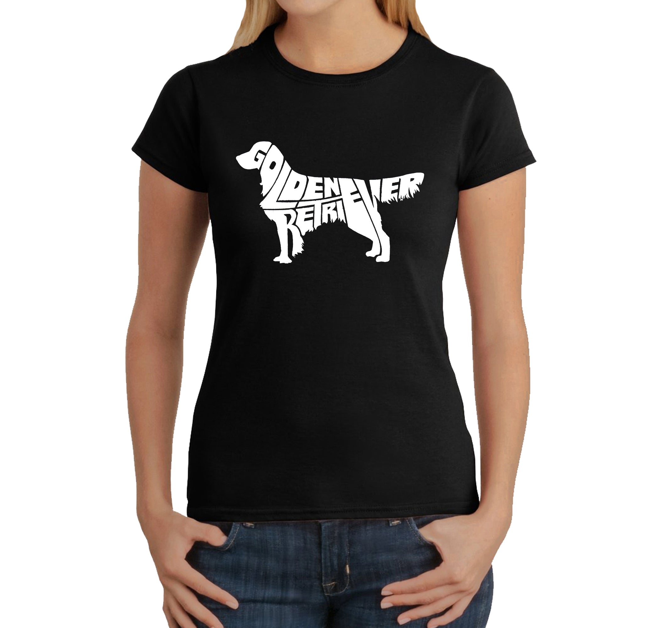 Golden Retriever - Women's Word Art T-Shirt、mySite、camillekostekn