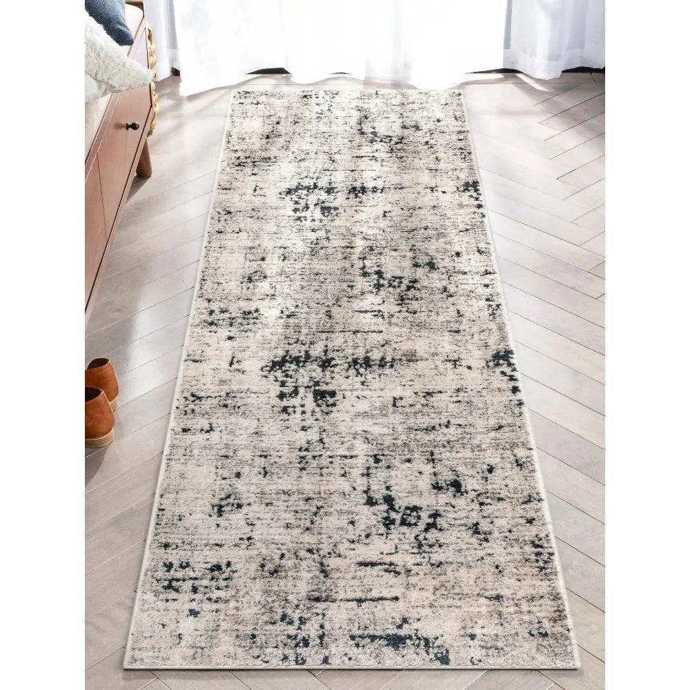 Abstract Modern Distressed Grey Navy High-Low Rug、mySite、gigharbornorthrealestate
