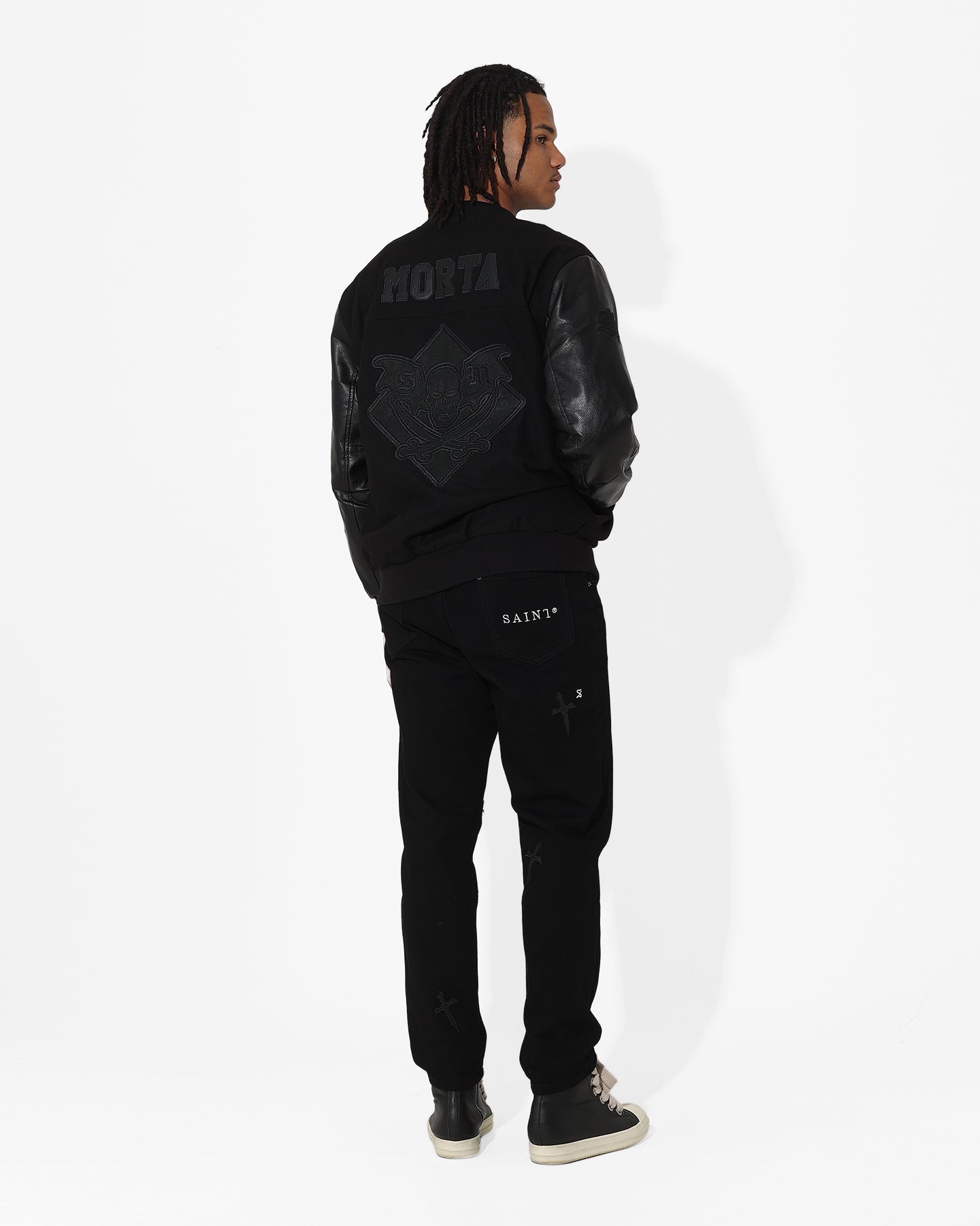 Saint Morta Graveyard Varsity Jacket Black/Black、mySite、zt4zffjzw