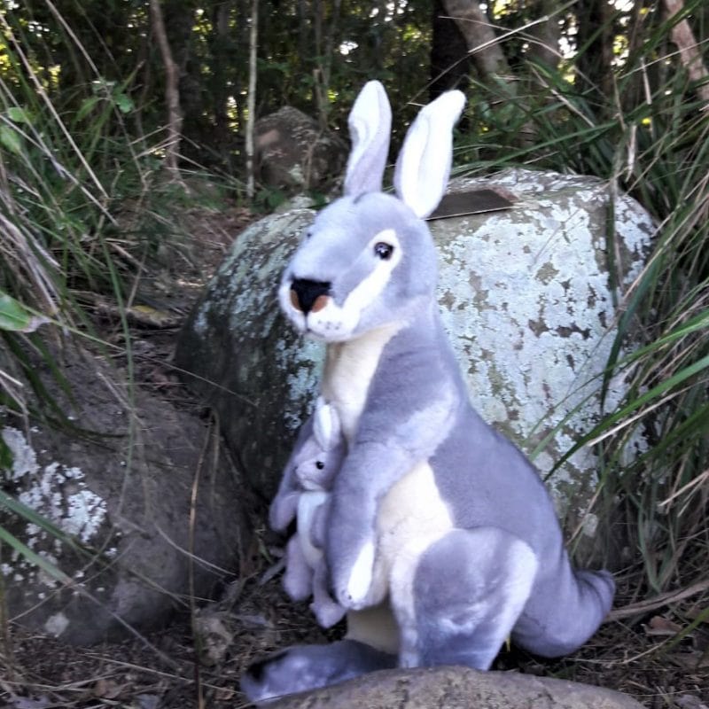 Large Eastern Grey Kangaroo with Joey Size 44cm/17″ Handmade Plush、mySite、g9winljtr