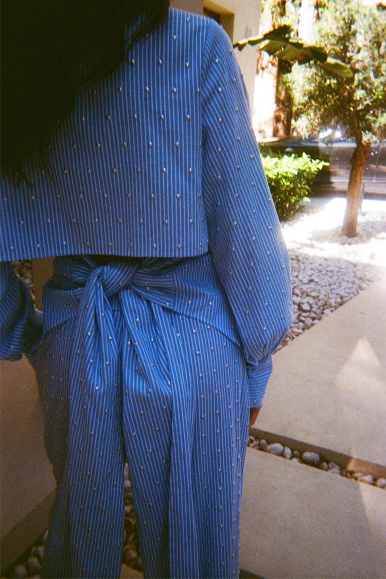 Blue Stripe Tie Back Shirt、mySite、solidvoid