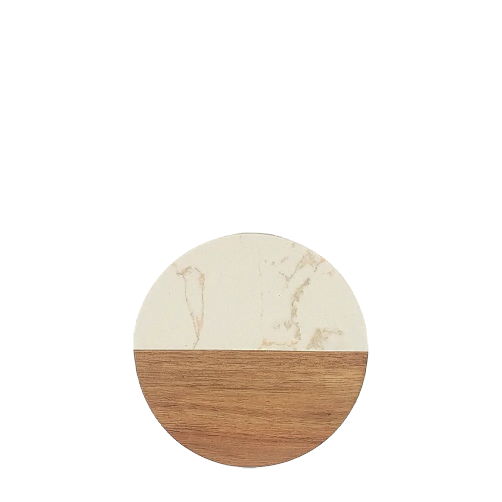 Marble and Acacia Spliced Coaster Set of 4、mySite、noshort