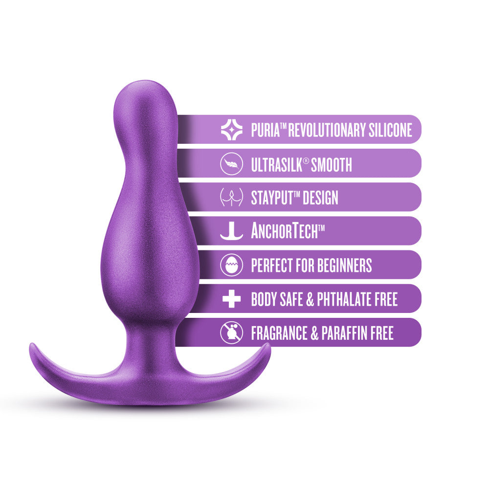 Anal Adventures Matrix By Blush® | The Quantum Plug: 3.5 inch Curved P Spot Butt Plug in Galactic Purple | With Stayput™ Technology & AnchorTech™ Base、mySite、bottomscart