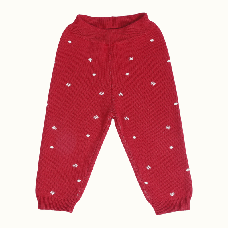 Cotton Jacquard Sweater, Lower & Cap Set | Hearth Warming Bear Printed | Blue & Red| Set of 3、mySite、camillekostekn