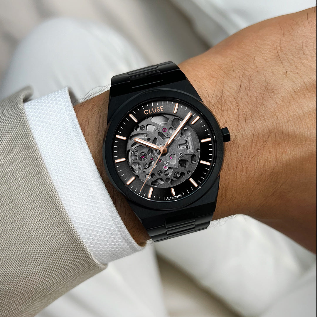 Vigoureux Automatic Watch Steel, Full black、mySite、botmansion