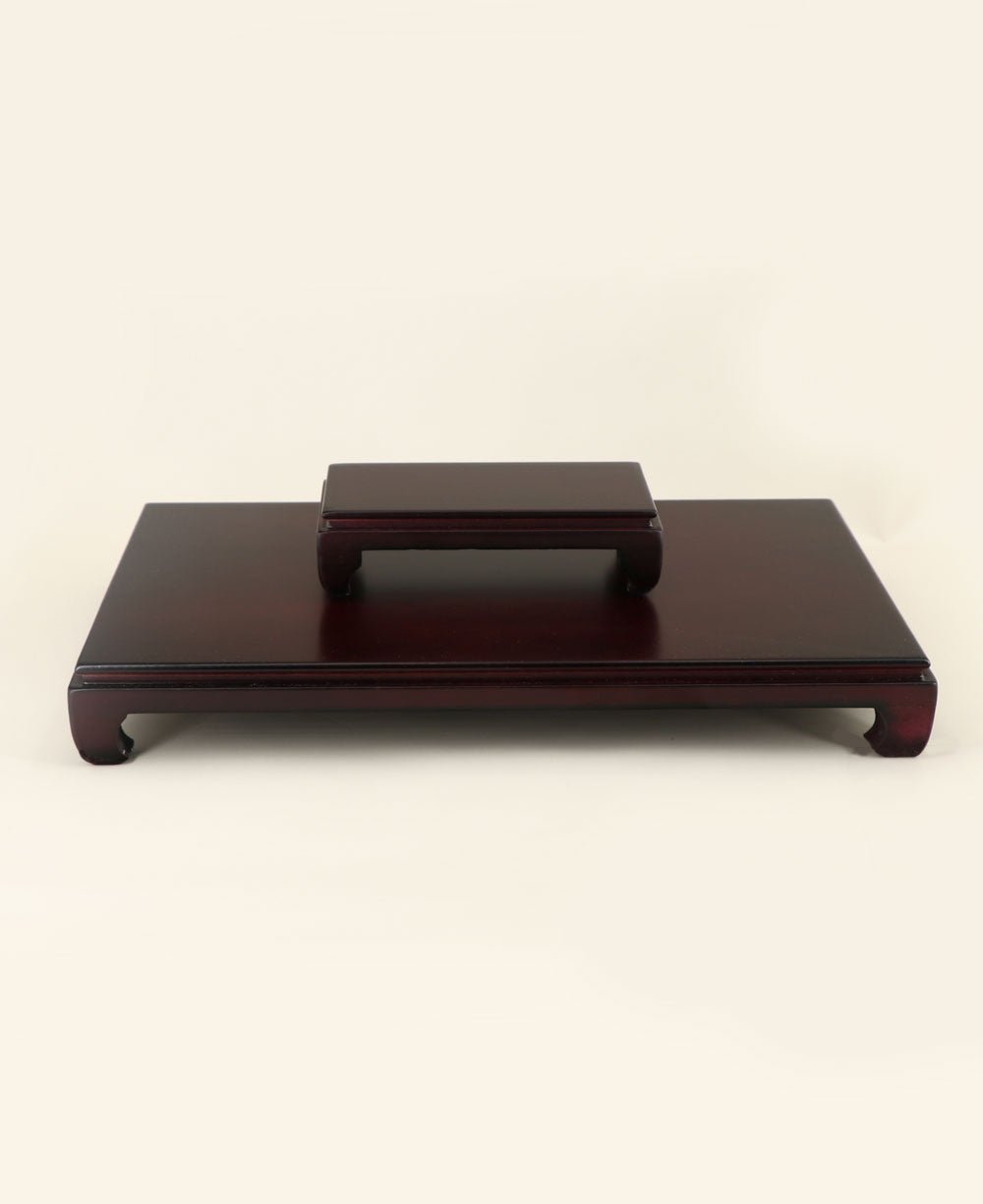 Polished Dark Cherry Statue Stand Pedestal Risers, Sold Individually、mySite、topwebapps
