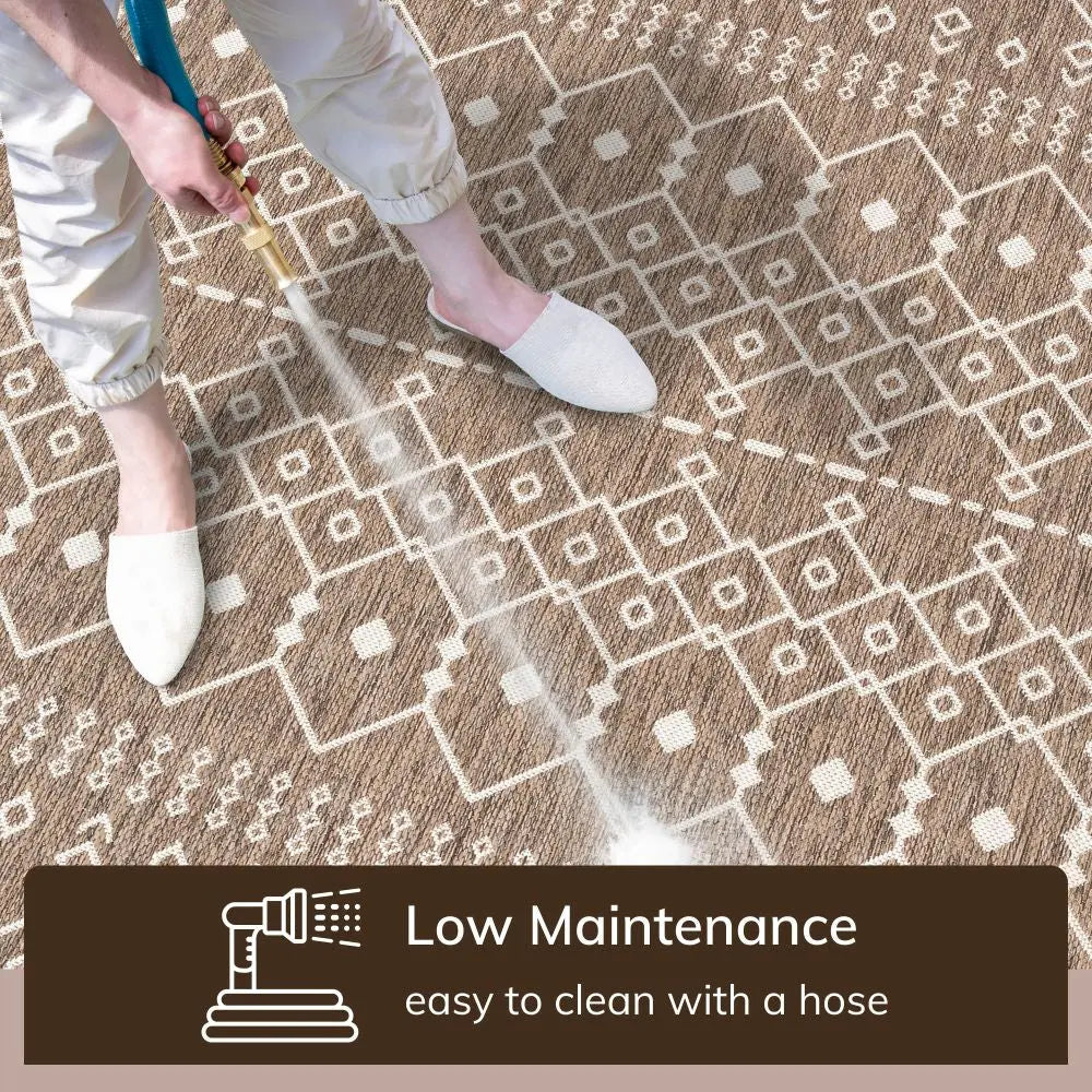 Nord Moroccan Tribal Indoor Outdoor Taupe Flatweave Rug、mySite、gigharbornorthrealestate