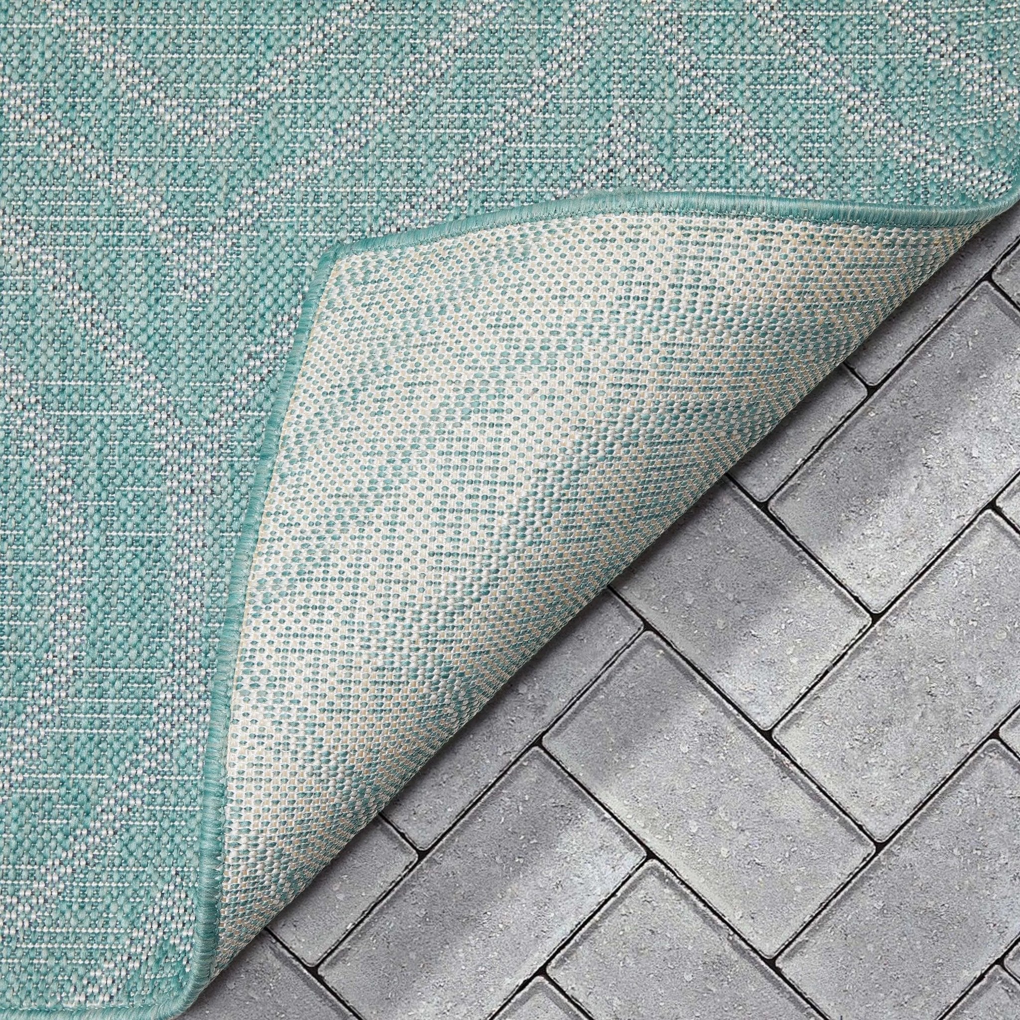 Ludo Lattice Trellis Indoor/Outdoor Blue Textured Rug、mySite、gigharbornorthrealestate