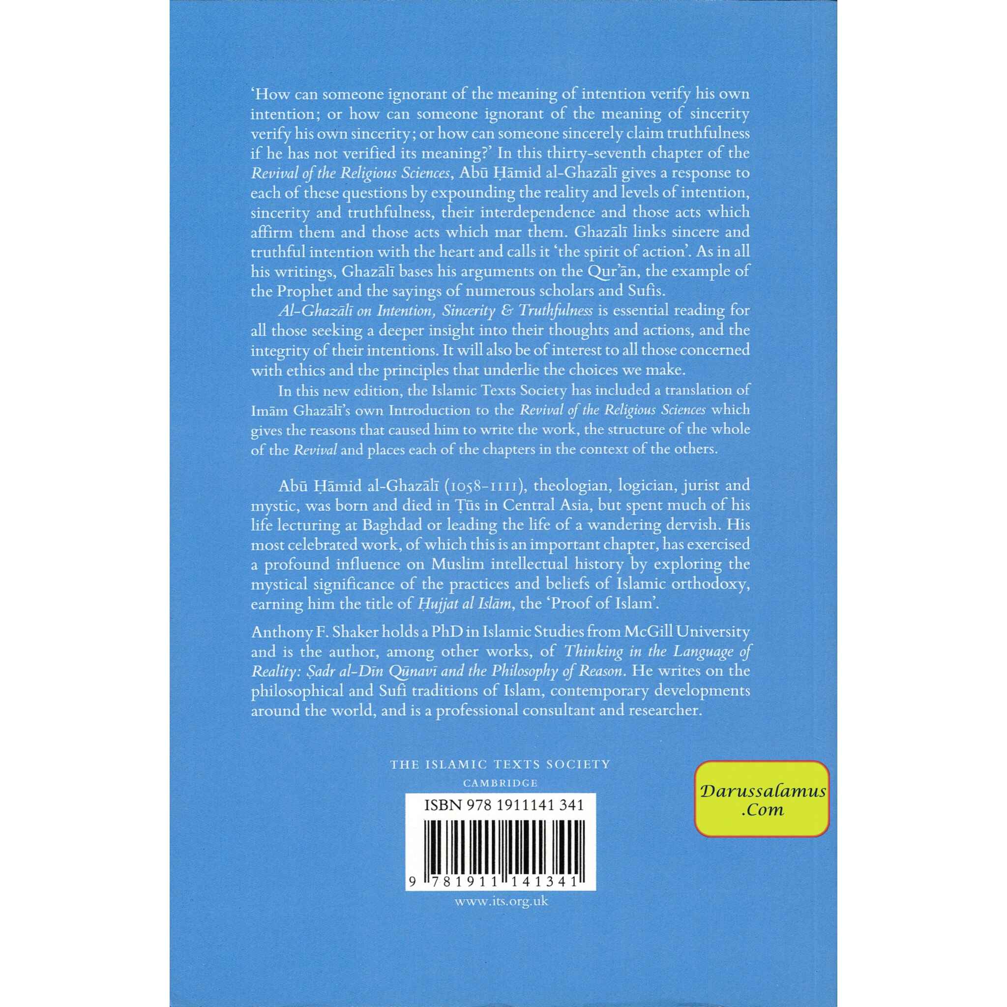 Al-Ghazali on Intention, Sincerity and Truthfulness: Kitab al-niyya wa'l-ikhlas wa'l-sidq (Ghazali series) By Abu Hamid Al-Ghazali、mySite、topwebapps
